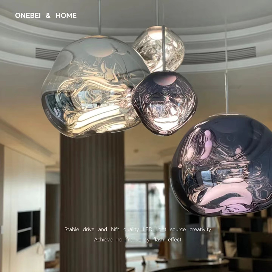 ONEBEINordic Moderne Lavalampe Pendelleuchte aus PVC und Glas mit LED für Wohnzimmer und Schlafzimmer in Transparent - Bild 4