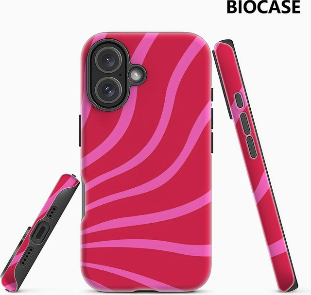 Pink Rays Handyhülle für iPhone 17 16 15 14 13 12 Pro Max Plus mit doppelschichtiger Rückseite in Pink von Potdemiel - Bild 1