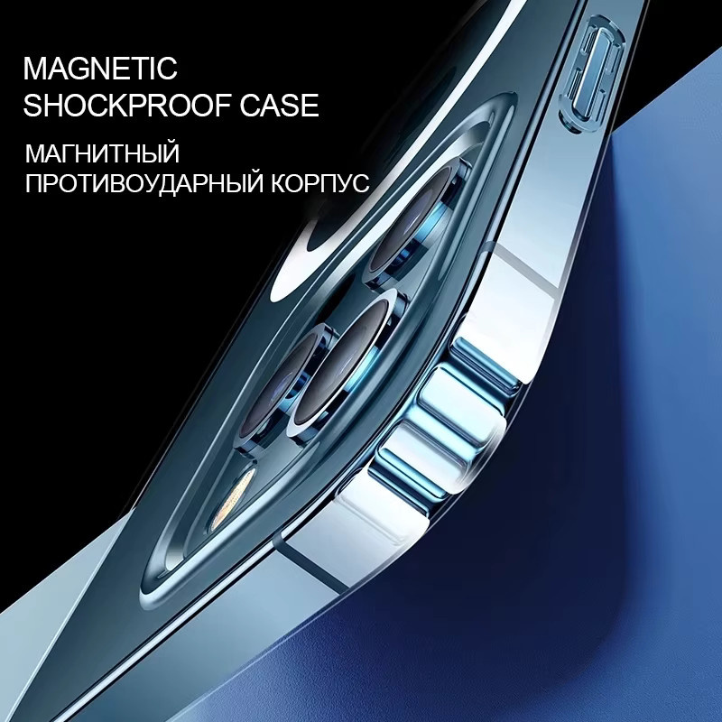 Ultraklare magnetische MagSafe Schutzhülle für Apple iPhone 11 12 13 14 15 Pro Max Mini XS XR X 8 Plus 2 SE 2020 in Transparent - Bild 4