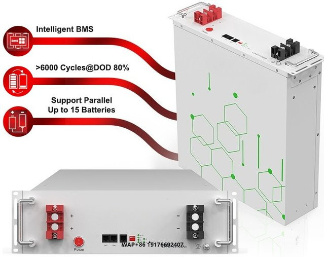 Rack Mount LiFePO4-Modul-Batterie 25,6 V 100 Ah in Weiß für Solarenergiespeichersysteme und Notstromversorgung - Bild 1
