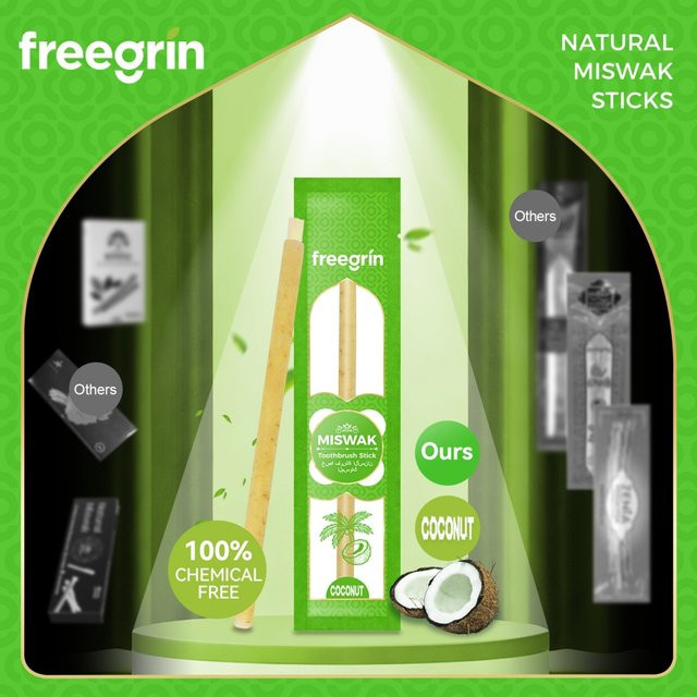 FREEGRIN Miswak-Zahnbürstenstäbchen, Kokosnuss-Aromatisiert - Bild 1