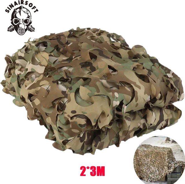 SINAIRSOFT Camouflage Netz für Outdoor, Jagd und Wargames, UV-beständige Tarnnetz-Abdeckung in Multicolour, B x B: 3 x 2 m - Bild 1