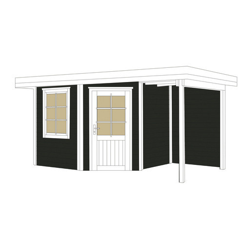 WEKA Holz-Gartenhaus 213 mit Flachdach in Anthrazit, B/T/H: 442 x 278 x 237 cm - Bild 5