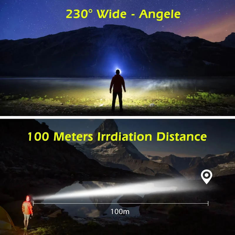 KDULIT USB aufladbare LED COB Stirnlampe mit Bewegungssensor, weißes Licht, wasserdichte Arbeitslampe für Camping und Angeln - Bild 3