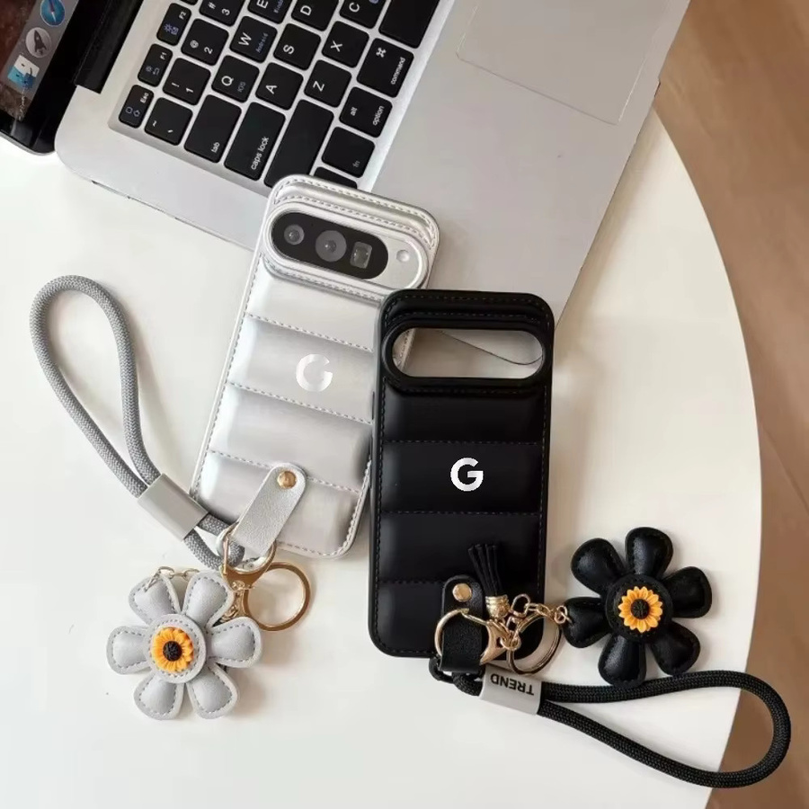 Sonnenblumen Handyhülle im Korea-Stil für Google Pixel 10 9 8 7 6 Pro XL A mit Lanyard und stoßfester Rückseite in Orange - Bild 2