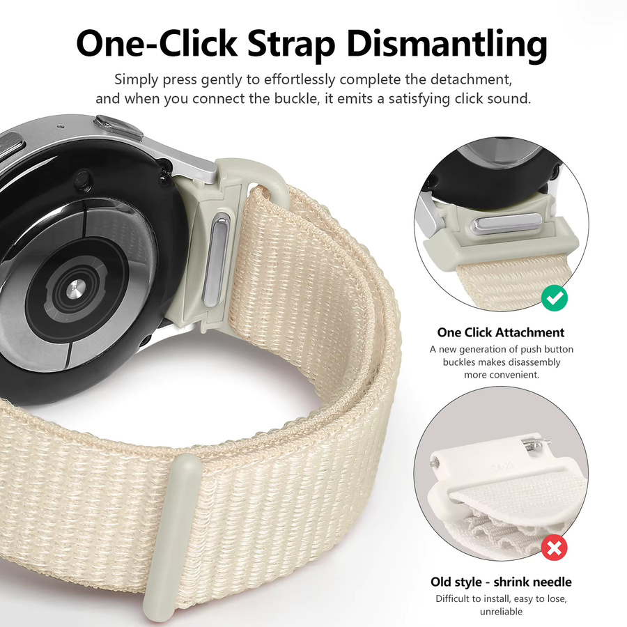 Nylon-Loop-Armband für Samsung Galaxy Watch, Weiß, Unisex - Bild 2