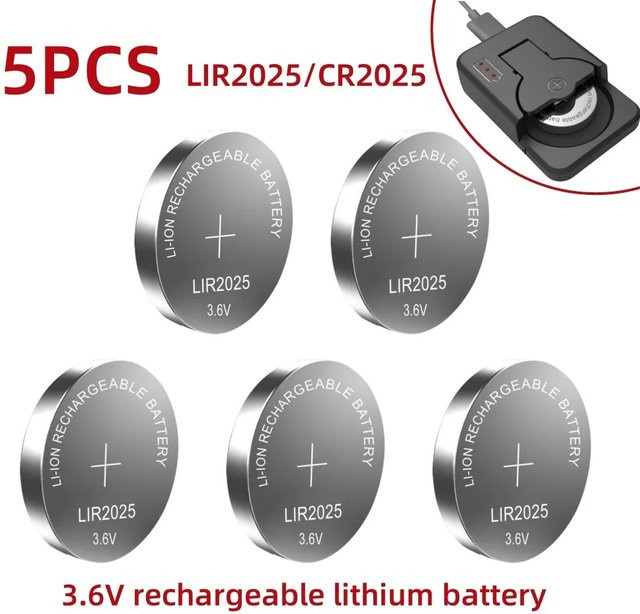 WHITECRANE LIR2025 Wiederaufladbare Lithium-Knopfzellen 3,6V in Silber - Bild 1