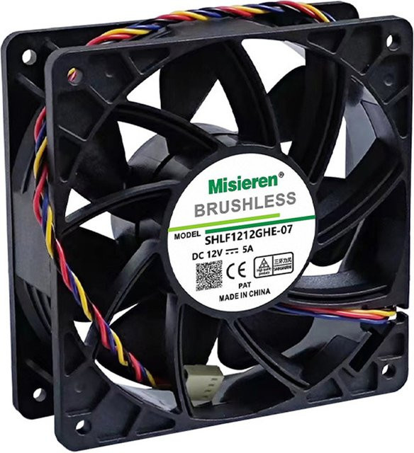 Bitmain Ersatz Kühlventilator für Antminer S7 S9, bürstenloser DC 12V 5.0A Lüfter mit 4-Pin-Anschluss, Schwarz - Bild 1