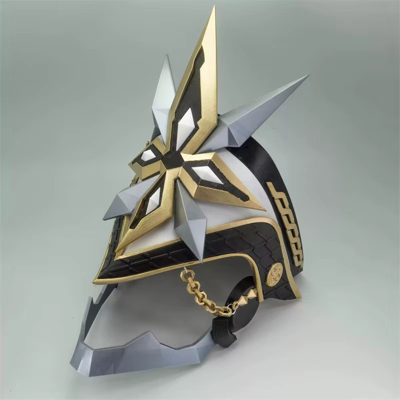 MOCODAR Genshin Impact II Capitano Cosplay Maske, Helm, Schwarz - Bild 2