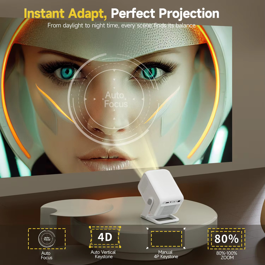 Magcubic HY310X Mini-Projektor mit Android 11, 4K Unterstützung, 420 ANSI, Full HD 1080P und Autofokus in Weiß - Bild 5
