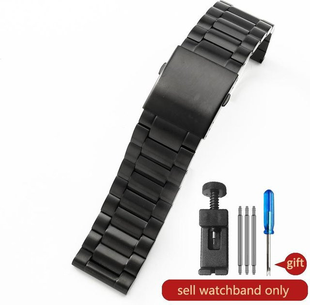 DIESEL Uhrenarmband Edelstahl, Schwarz, Herren, 24 mm - Bild 1