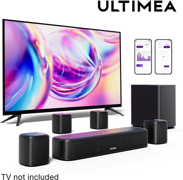 ULTIMEA 7.1-Kanal Soundbar-System in Schwarz mit 4 Surround-Lautsprechern und App-Steuerung für dein Heimkino-Erlebnis - Bild 1