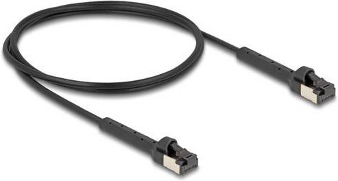 Delock RJ45 Patchkabel CAT 8.1 U/FTP Ethernet LAN Kabel Schwarz, Länge: 1,00 m - Bild 1