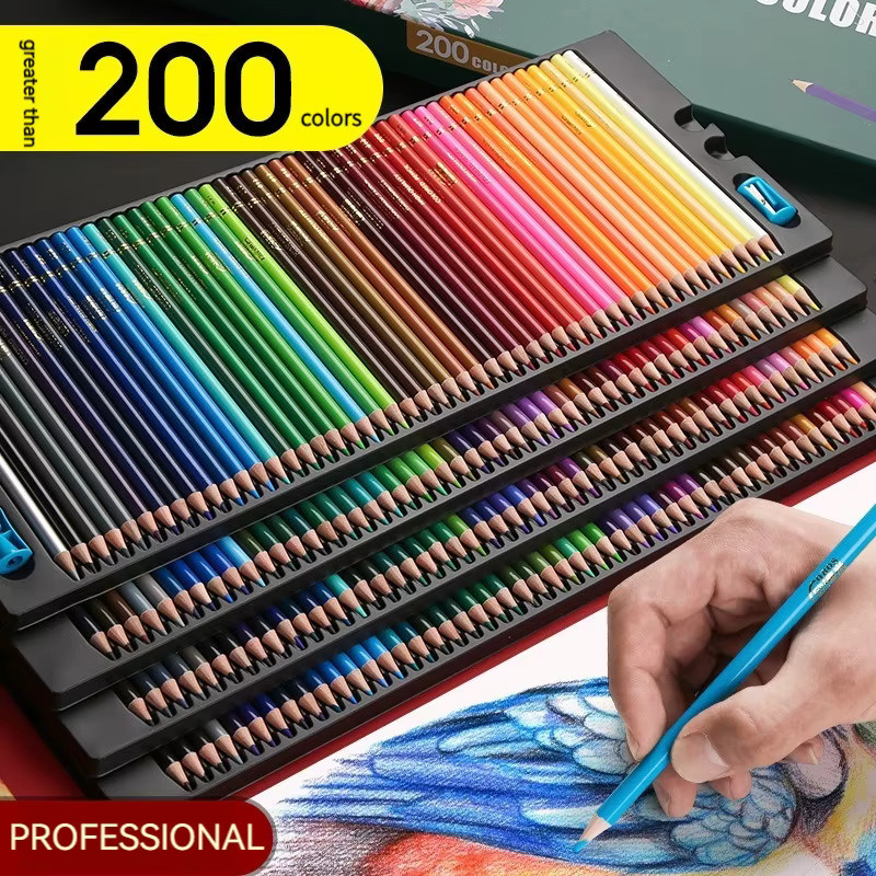 Professionelles Aquarell-Ölstifte Set mit Aufbewahrungstasche in 48 bis 200 Farben für Kunstbedarf - Bild 3