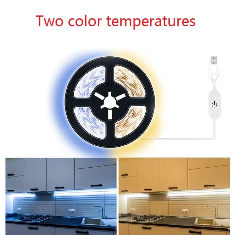 Dimmbare USB-LED-Lichtleiste 5V mit 30 LEDs/m für TV-Hintergrundbeleuchtung und Raumdekoration in Weiß - Bild 3