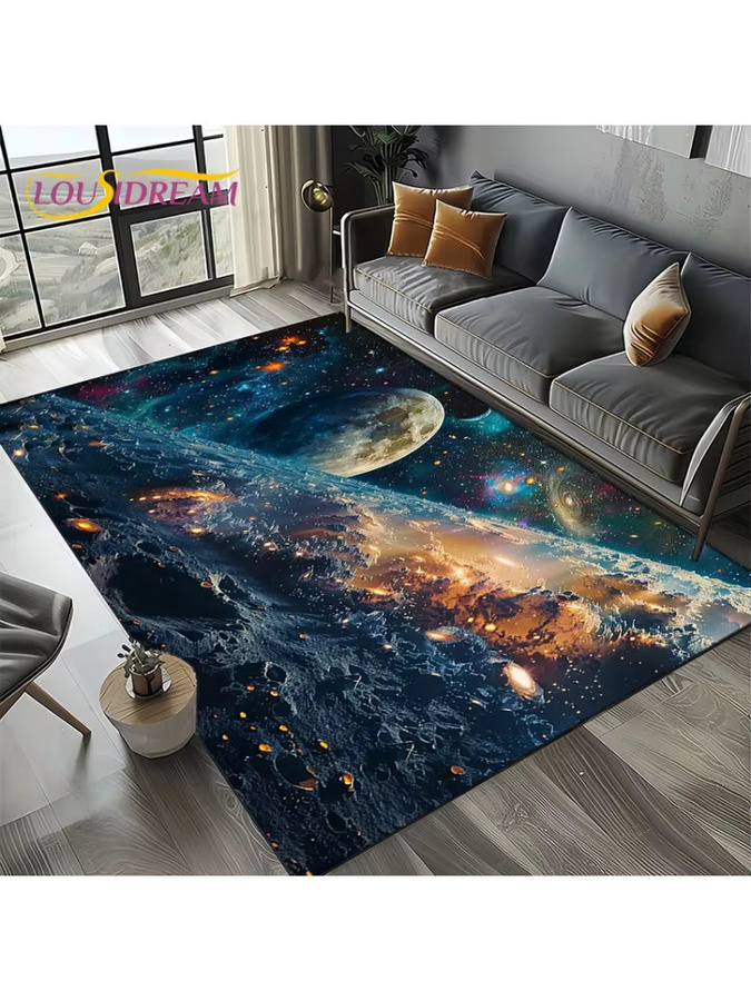VIKAMA Space Galaxy Teppich rutschfest für dein Wohnzimmer oder Schlafzimmer - Bild 2