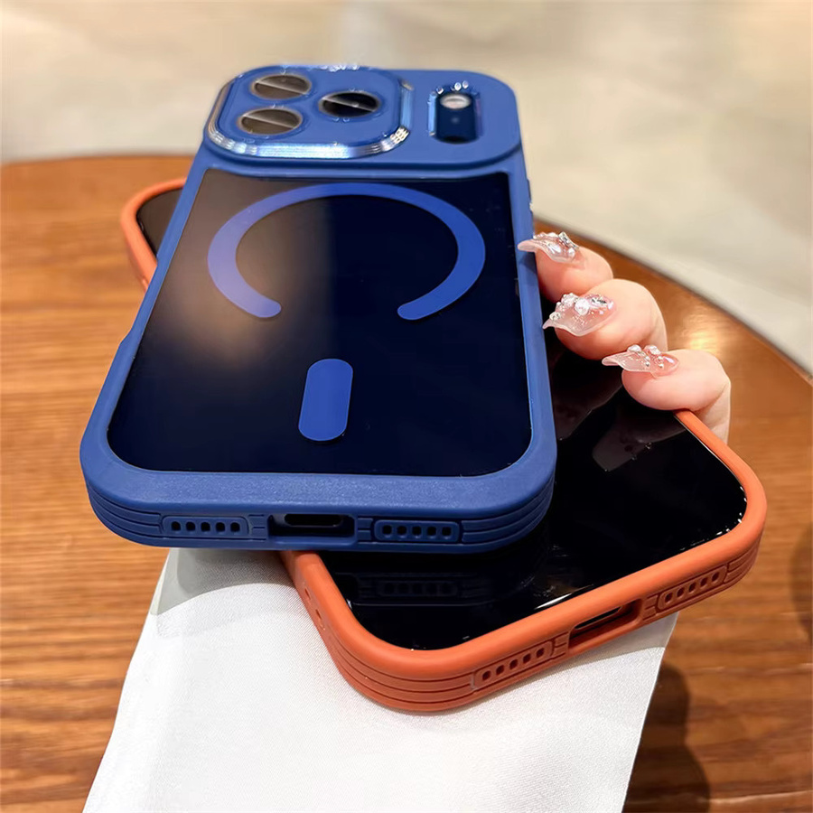 Xeber Magnetische Metall-Linsenschutz-Hülle für iPhone kompatibel mit iPhone 17 Pro Max 16 15 14 13 12, Transparent, Unterstützt kabelloses Laden - Bild 2