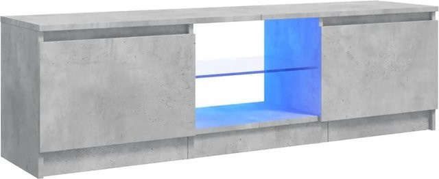 vidaXL TV-Schrank mit LED-Beleuchtung in Betongrau, B/T/H: 120 x 30 x 35,5 cm - Bild 1
