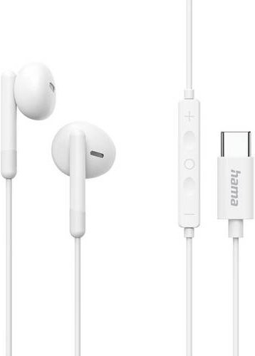 Hama Classy In-Ear Kopfhörer mit Mikrofon und USB-C Anschluss in Weiß - Bild 1
