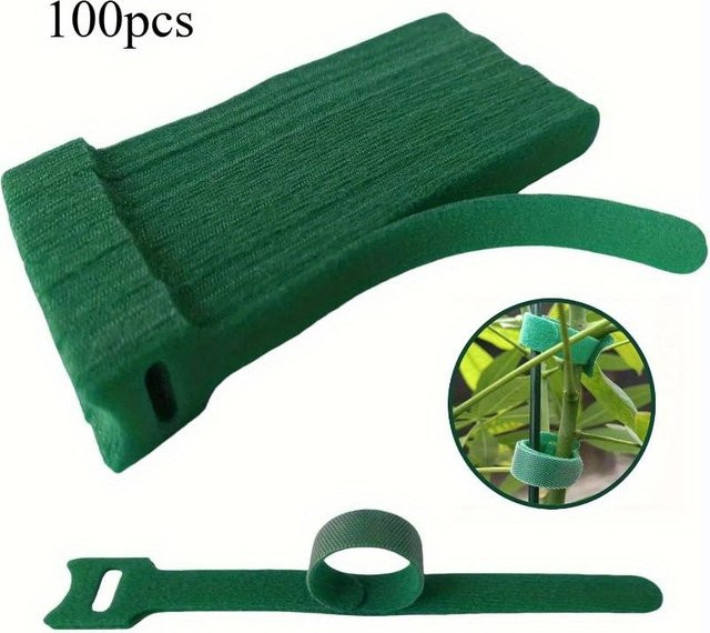 100 Stück Wiederverwendbare Nylon Pflanzenbinder mit Klettverschluss für Garten und Gewächshaus von SZwatch - Bild 1
