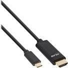 InLine USB-C auf HDMI Display Kabel, 4K2K, Schwarz, Länge: 1 m - Bild 1