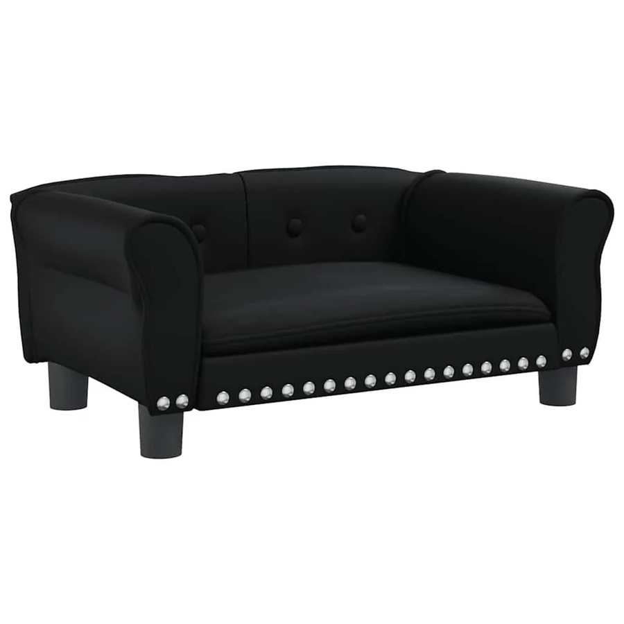 VIDAXL Hundebett Sofa in Schwarz aus Kunstleder, B/T/H: 70 x 45 x 30 cm - Bild 2