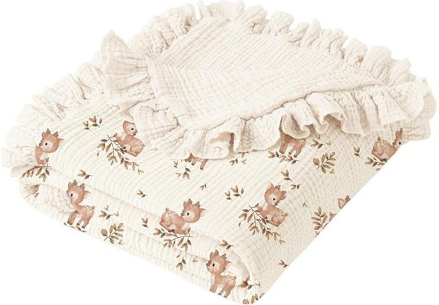 TolTales Baby Musselintuch aus Baumwolle als weiche Wickeldecke und Kinderwagenabdeckung, B x L: 90 x 100 cm - Bild 1