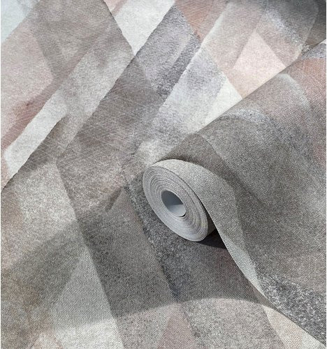 Marburg Vliestapete Shades mit geometrischem Rautenmuster in Rosa und Greige/Beige - Bild 1