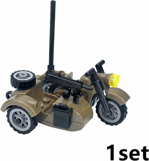 Linyi toy car Moc Set Deutsches Militärmotorrad, Bausteine Fahrzeugmodell, ab 6 Jahren - Bild 1