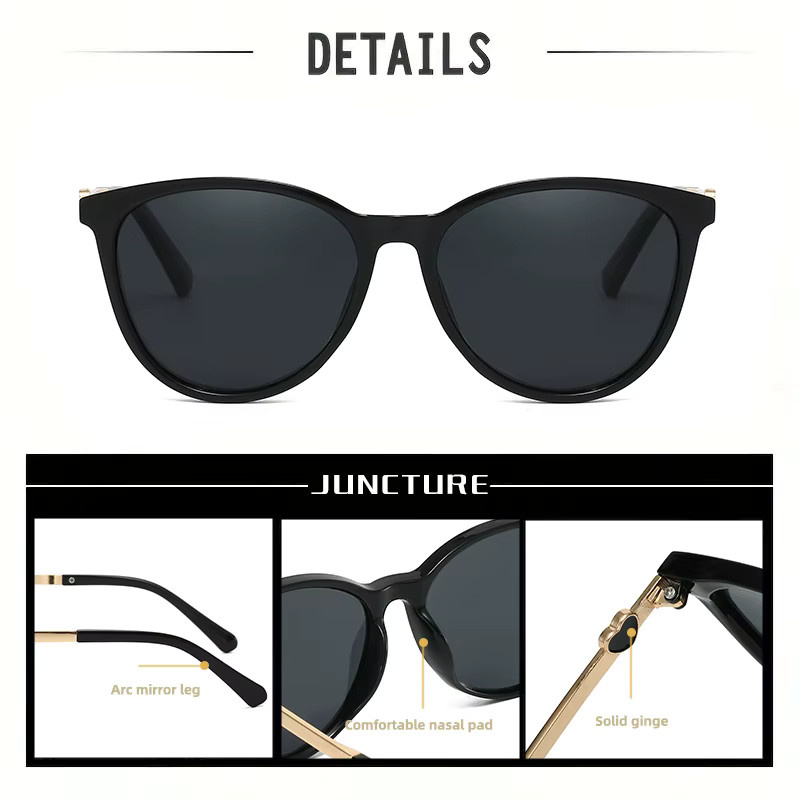 REXXAR Sonnenbrille, Rund, Vollrand, Metall, Schwarz, Unisex, polarisiert - Bild 3