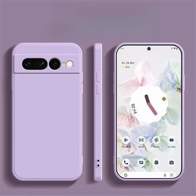 Flüssiges Silikon Handyhülle für Google Pixel 7a 8 9 10 Magnetisch Matte TPU Schutzhülle in Lila - Bild 1