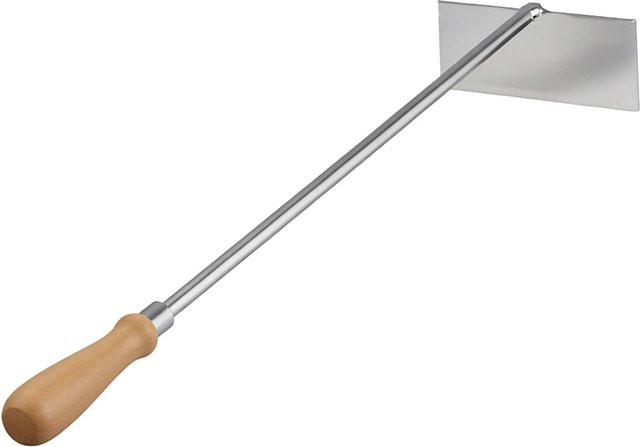 Relaxdays Aschekratzer aus Edelstahl in Silber mit Holzgriff, B/T/H: 58,5 x 11 x 4,5 cm - Bild 1