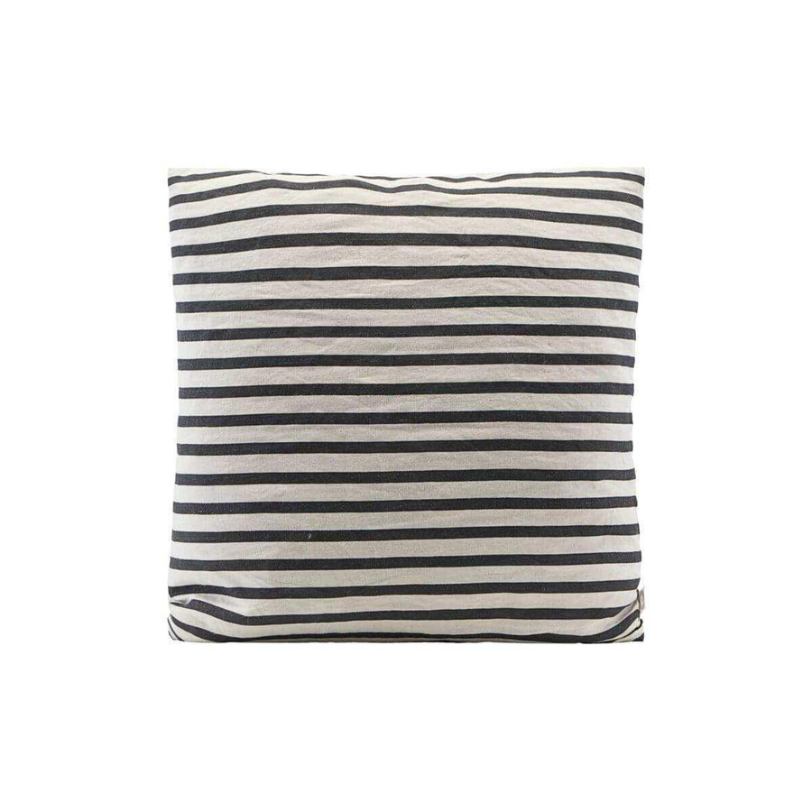 House Doctor Kissenbezug gestreift modern schwarz grau B/B/B: 60 x 60 x 60 cm - Bild 1