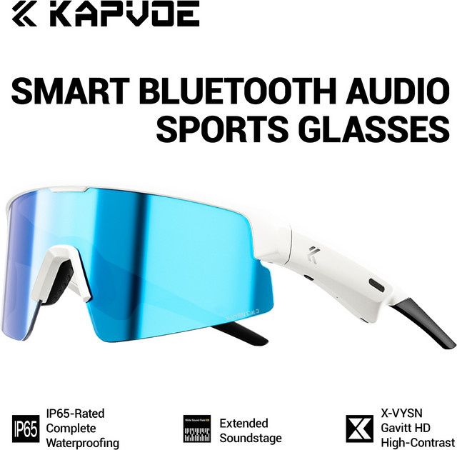 Kapvoe Smart Sport Sonnenbrille mit Bluetooth und UV400 Schutz für Radfahren und Sport - Bild 1