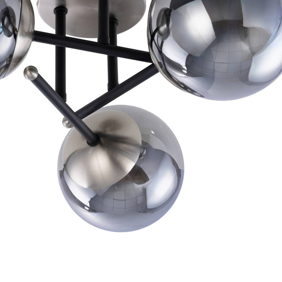 Pocoline Deckenleuchte Amil modern aus Metall und Glas mit 3 E14 Fassungen in Schwarz oder Silber - Bild 3