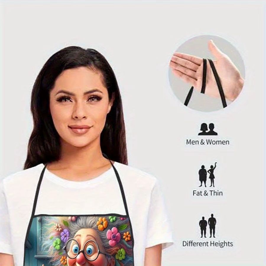 Humorvolle Küchenschürze im Oma-Design von ZZN aus langlebigem Polyester für Damen und Herren - Bild 3