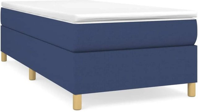 vidaXL Boxspringbett aus Stoff in Blau, B/T/H: 90 x 190 x 35 cm - Bild 1