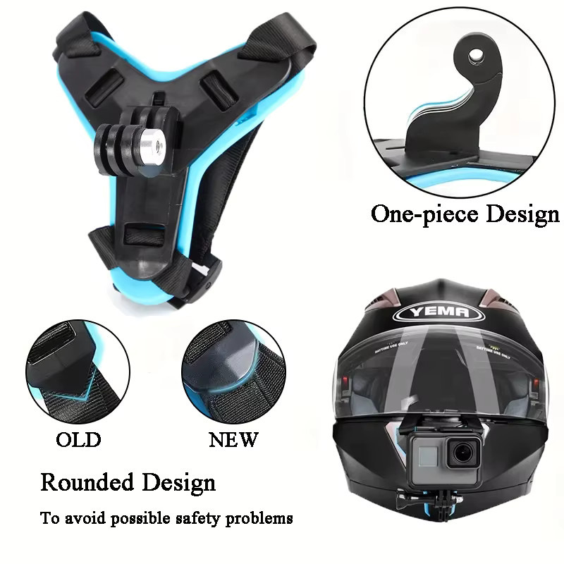 Motorrad Helm Kinnhalterung für GoPro Hero 12 11 10 9 8 sowie DJI Insta360 und Yi Action Kamera in Schwarz - Bild 2