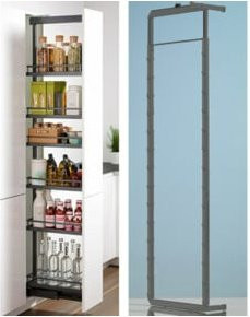 Hettich Dispensa 90° Hochschrankauszugrahmen 9117200 aus Stahl mit Soft-Close und Click System, Breite: 154,5 - 194,5 cm - Bild 1