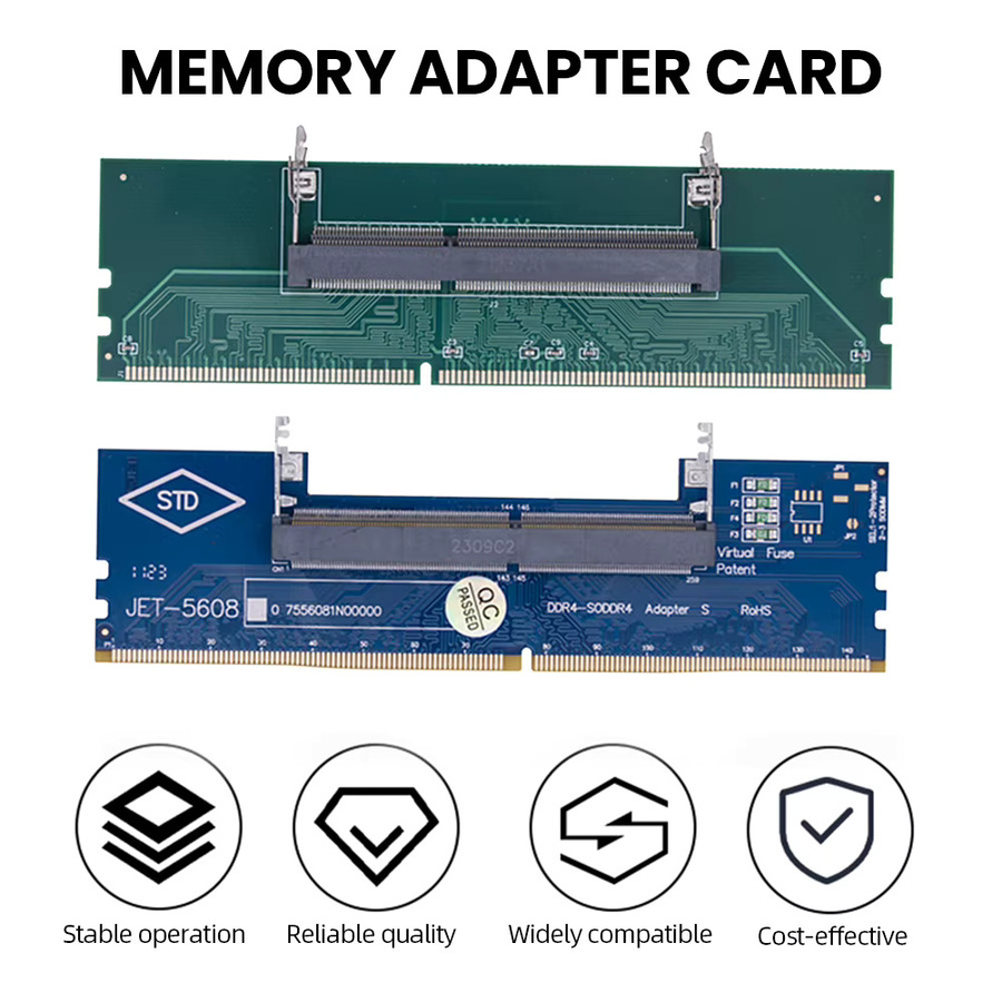 ALLOET RAM-Speicheradapter SO-DIMM zu Desktop U-DIMM Anschlusskarte für DDR3 DDR4 DDR5 - Bild 2