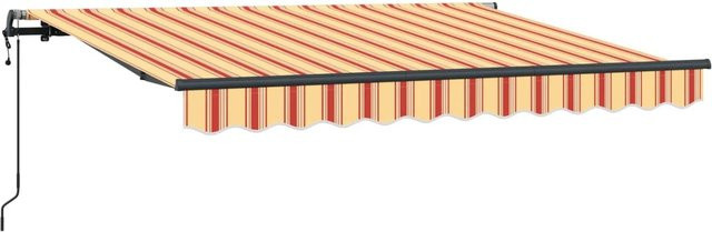 vidaXL Einziehbare Markise mit Fernbedienung in Gelb-Orange gestreift, B: 250 cm, H: 200 cm - Bild 1
