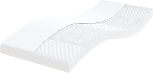 vidaXL Schaumstoffmatratze aus PU-Schaumstoff in Weiß mit 7 Zonen und abnehmbarem Bezug, B/T: 100 x 200 cm - Bild 1