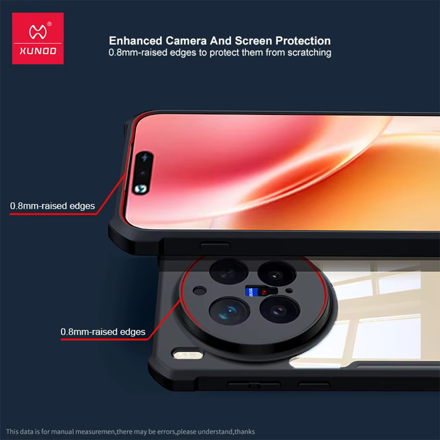 Xundd Schutzhülle für VIVO X300 Pro und VIVO X300 Ultra, Transparente Airbag Anti-Sturz-Hülle mit Magnetständer und Streifen-Design - Bild 3