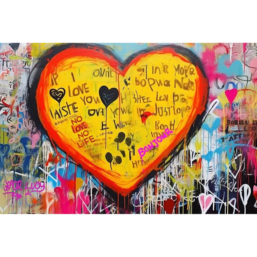 Art Universe Glasbild Full of Love Abstract Herz Motiv Multicolour Breite: 80 cm, Höhe: 120 cm - Bild 2