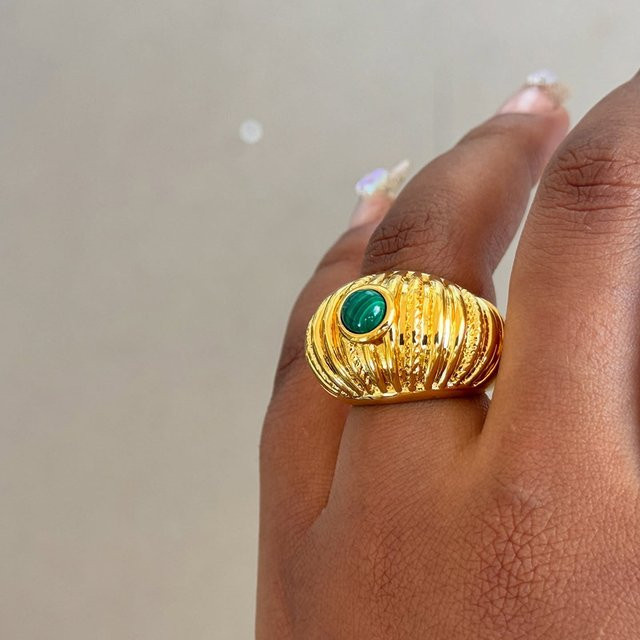 amofa Ring, Malachit, Lasurit, Damen, Gold - Bild 1