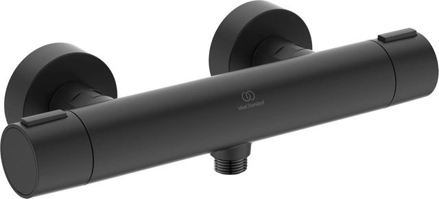 Ideal Standard Brausethermostat Aufputz DN 15 in Schwarz Matt mit Einhebelmischer und Safety Stop - Bild 1