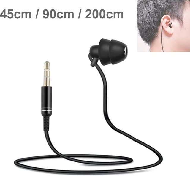 Mono-Ohrhörer in Schwarz mit 3,5-mm-Stecker als geräuschisolierender In-Ear-Kopfhörer für Walkie-Talkies, Telefone, MP3-Player und Computer - Bild 1