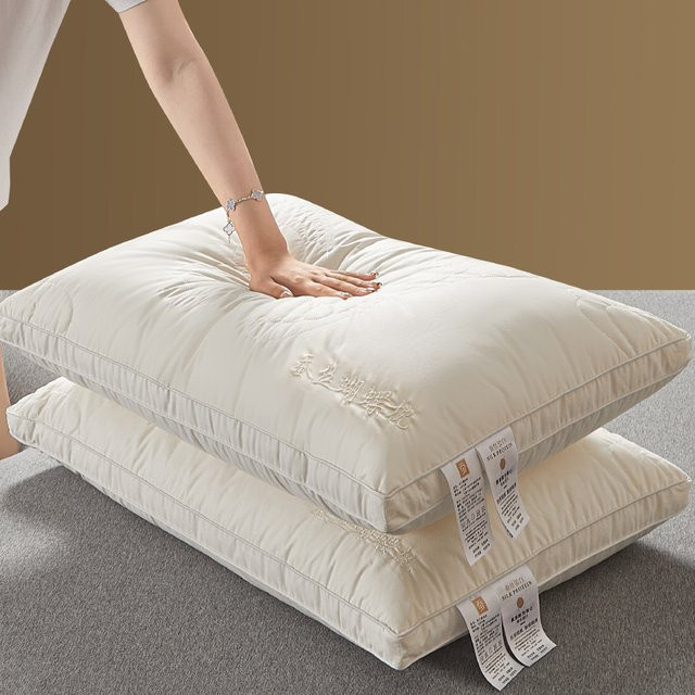 SINONICS Maulbeerseidenkissen mit Baumwollschale, antibakterielles Luxus-Schlafkissen in Weiß, B/T/H: 48 x 74 x 1 cm - Bild 1