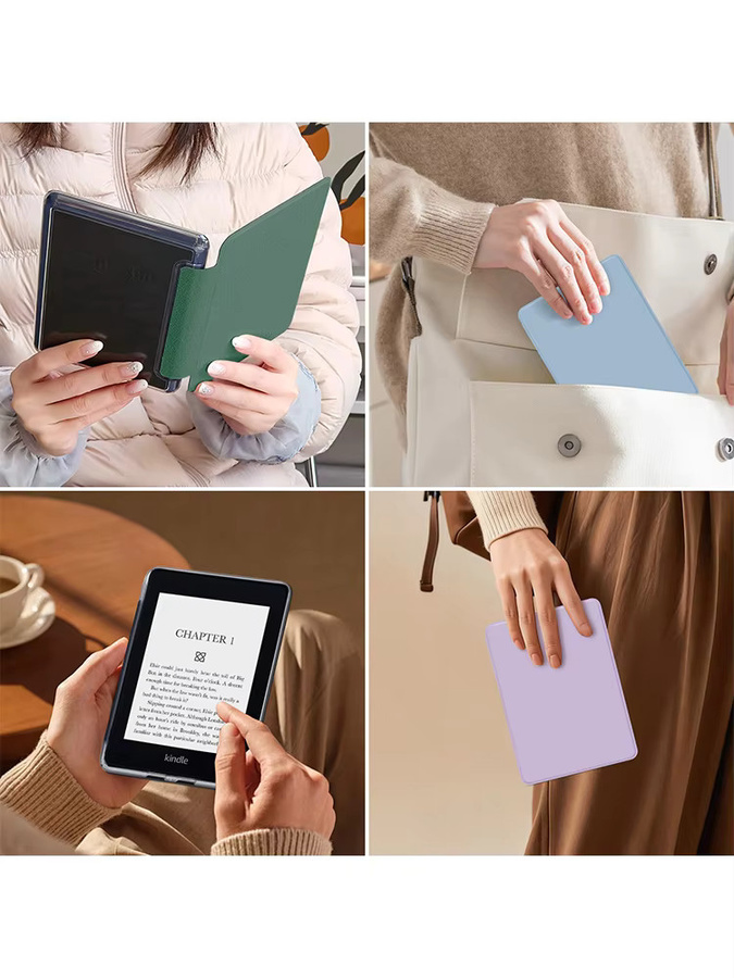 Funda Schutzhülle für Kindle Paperwhite 6 (12. Generation) 7 Zoll, transparent mit grüner Acrylrückseite, Kratz- und Fallschutz - Bild 4