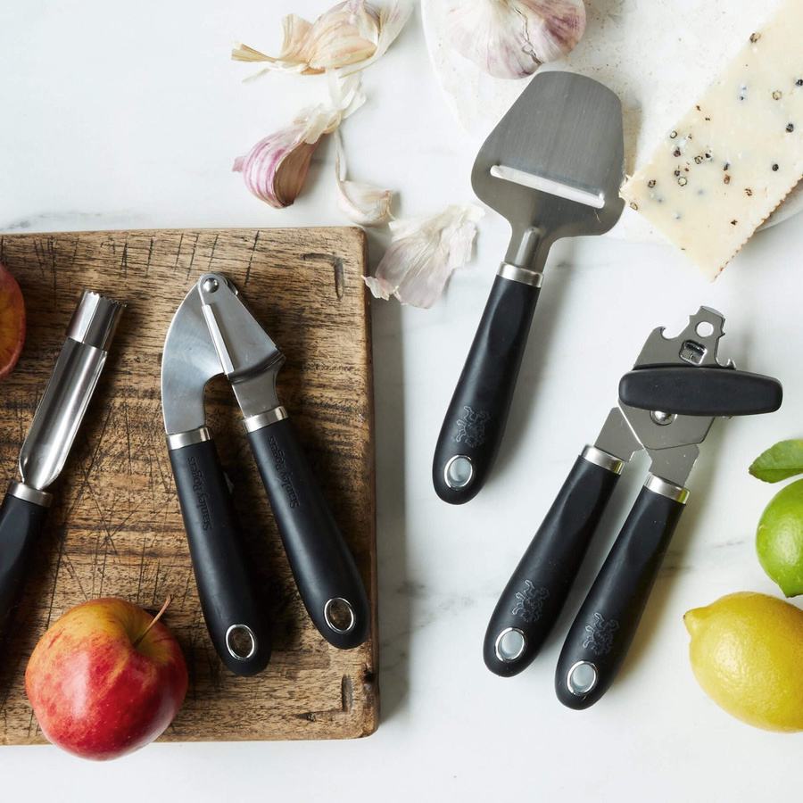 Stanley Rogers Dosenöffner Pride in Schwarz und Silber mit ergonomischem Griff und Safety Edge, Höhe: 20 cm - Bild 2